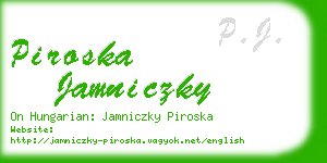 piroska jamniczky business card